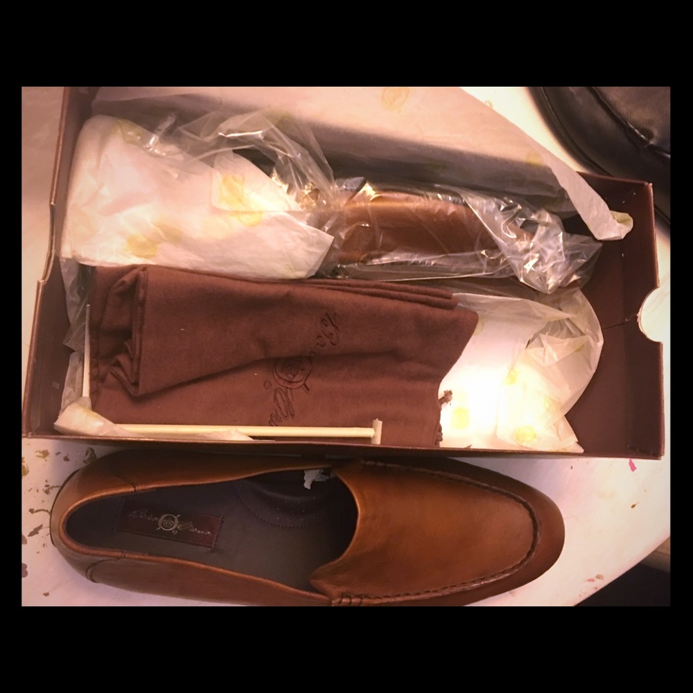 Borne Brown Leather Slip Ons